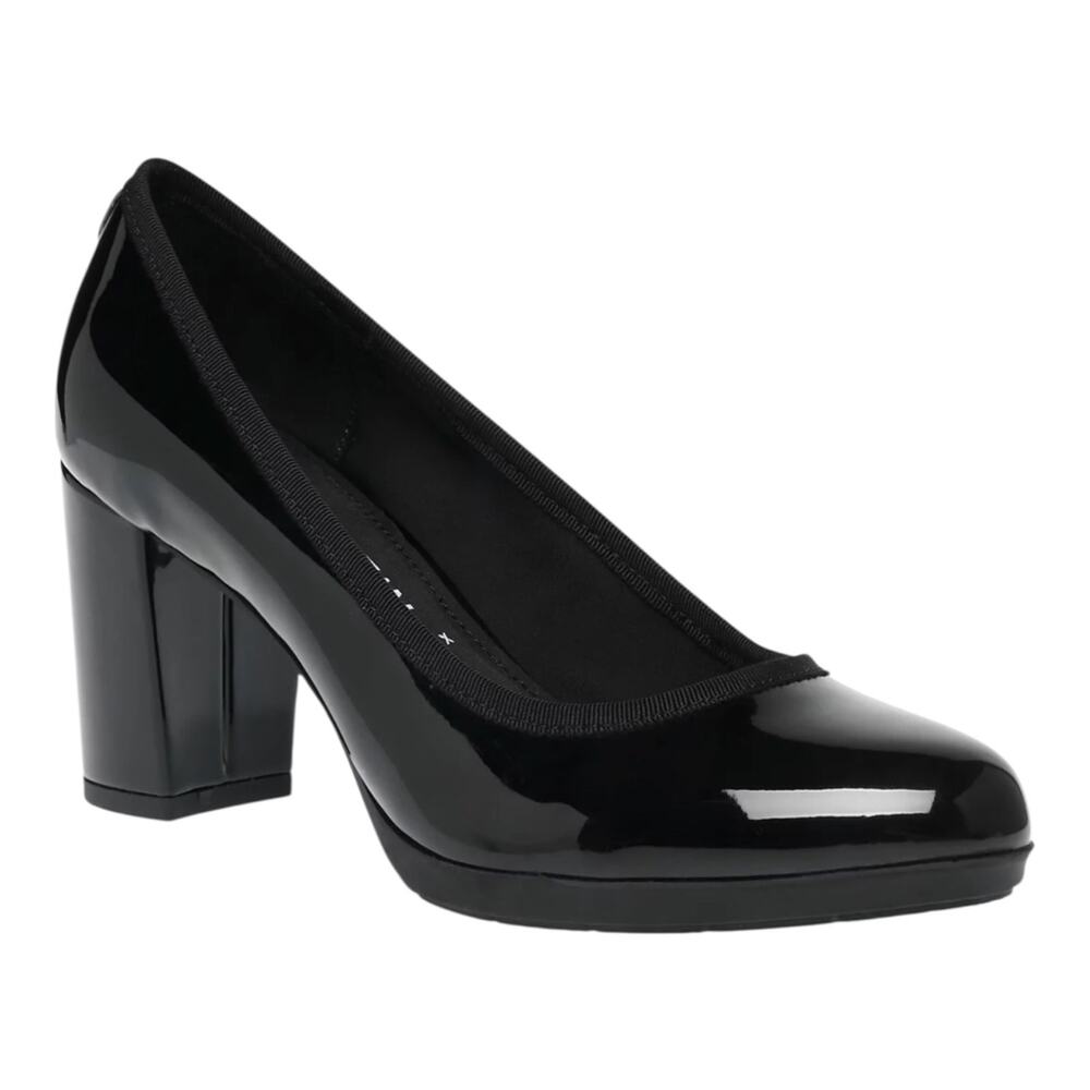 Anne Klein Women's Castana Round Toe Block Heel Pumps Black Size 6 1/2